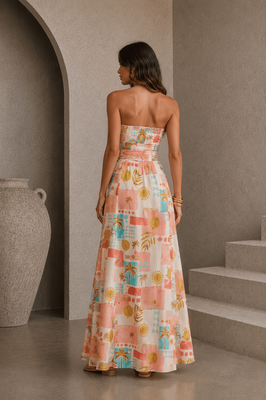 Moroccan Belt Strapless Maxi Dress - STYLED BY ALX COUTUREDresses