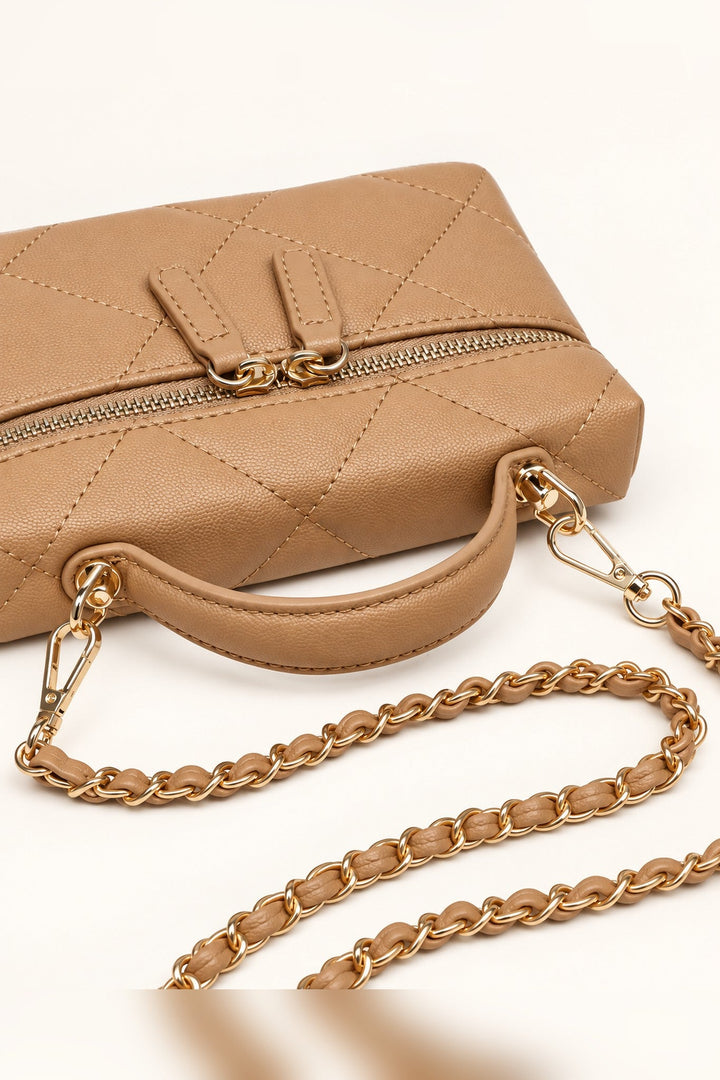 Natural Snow Quilted Crossbody Bag - STYLED BY ALX COUTUREHandbags