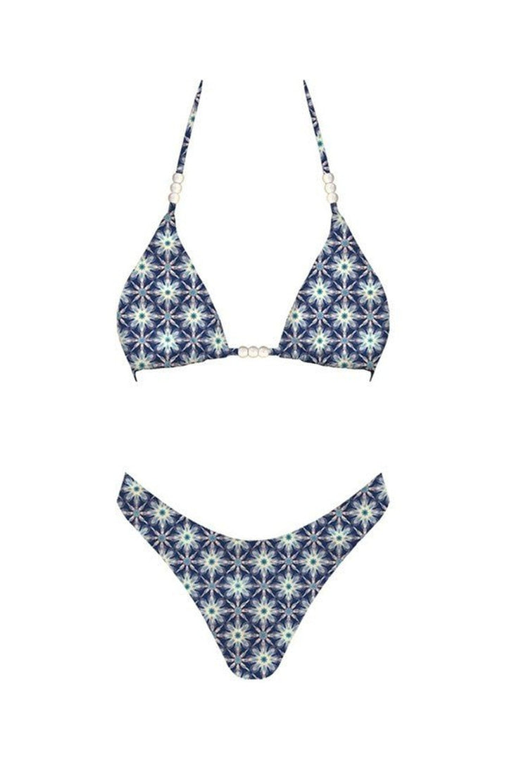 Navy Hippie Pearls Bikini Set - STYLED BY ALX COUTURESwimwear