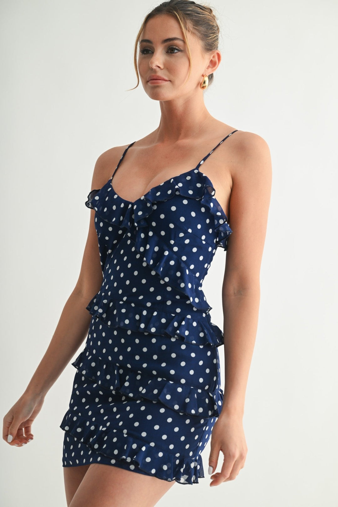 navy polka dot mini dress Motel luscian polka dot mini dress in navy