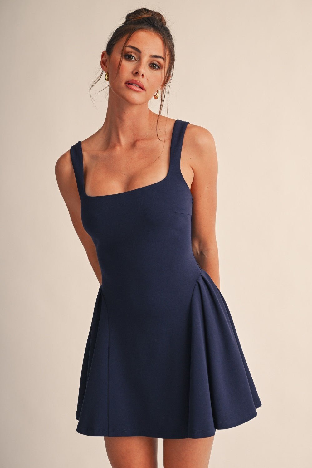 Navy Vivienne Pleated Mini Dress - STYLED BY ALX COUTUREDresses
