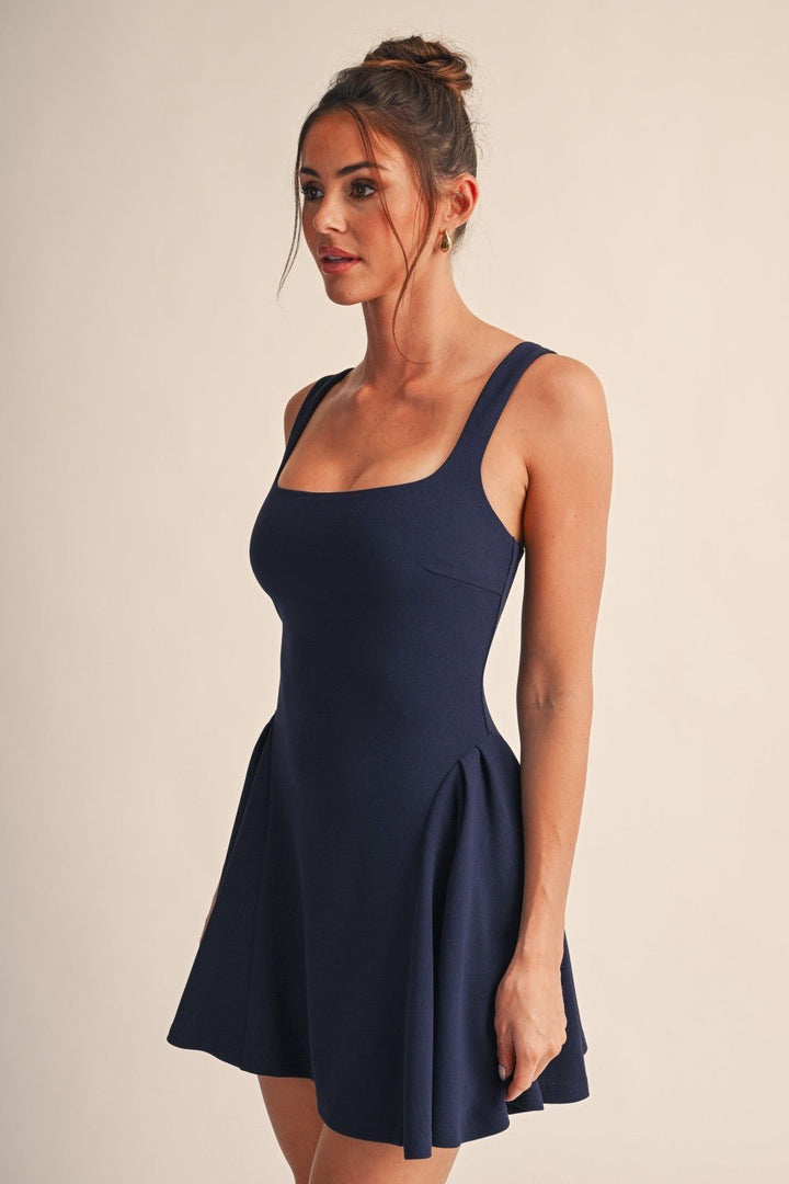Navy Vivienne Pleated Mini Dress - STYLED BY ALX COUTUREDresses