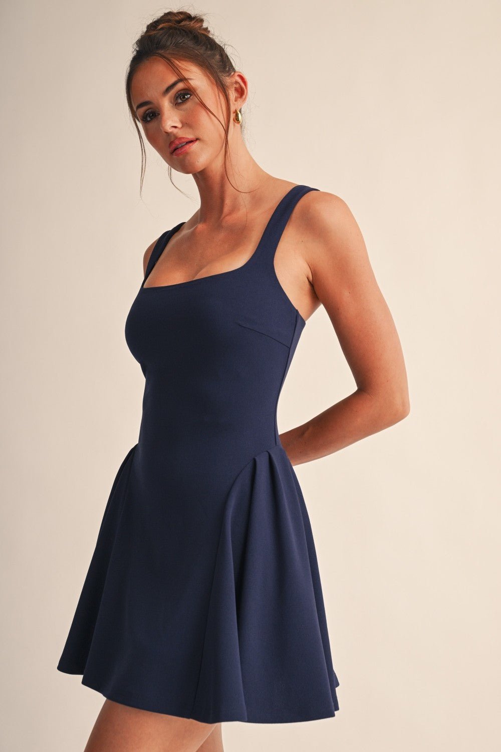 Navy Vivienne Pleated Mini Dress - STYLED BY ALX COUTUREDresses