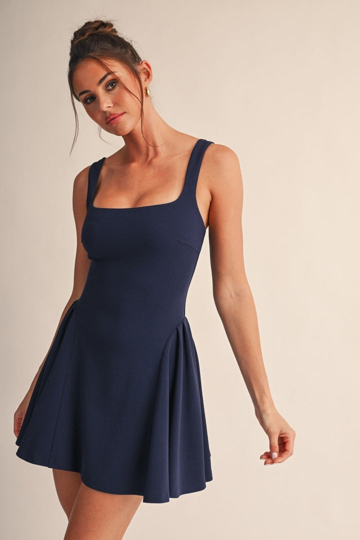 Navy Vivienne Pleated Mini Dress - STYLED BY ALX COUTUREDresses