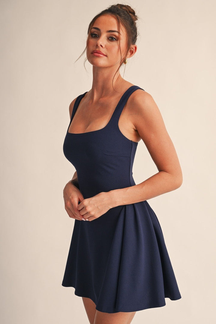 Navy Vivienne Pleated Mini Dress - STYLED BY ALX COUTUREDresses