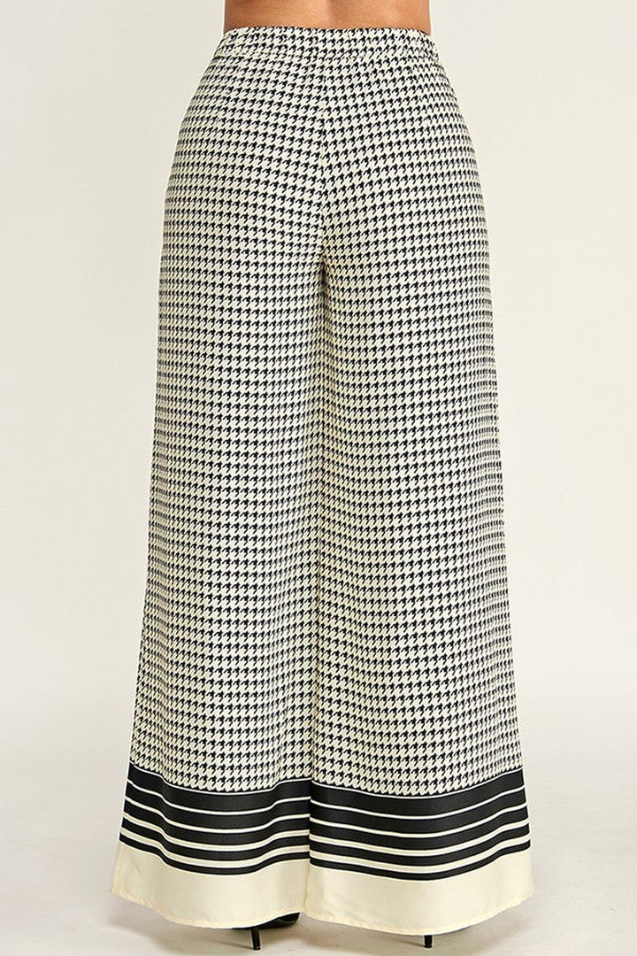 Off White Black Checkered Palazzo Pants - STYLED BY ALX COUTUREPants