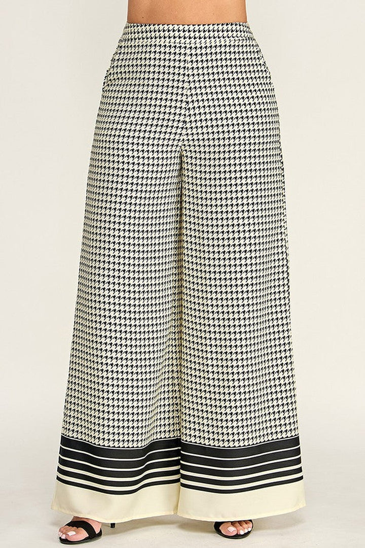 Off White Black Checkered Palazzo Pants - STYLED BY ALX COUTUREPants