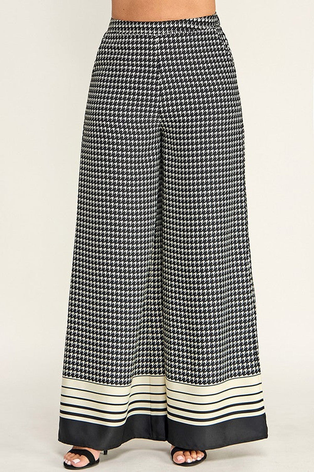 Off White Black Checkered Palazzo Pants - STYLED BY ALX COUTUREPants