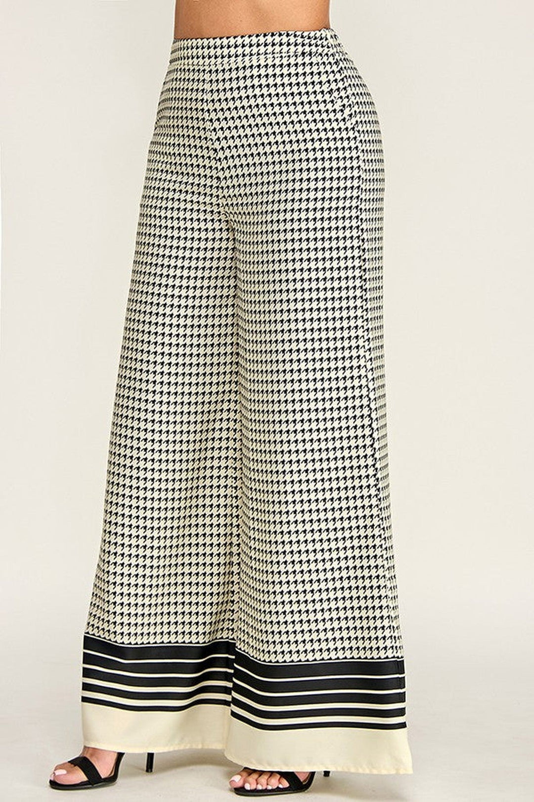 Off White Black Checkered Palazzo Pants - STYLED BY ALX COUTUREPants