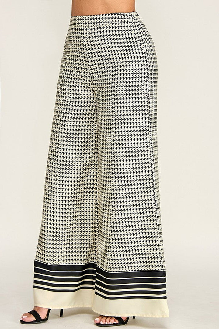 Off White Black Checkered Palazzo Pants - STYLED BY ALX COUTUREPants