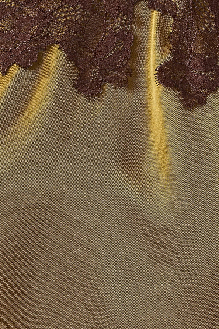 Olive Dark Brown Low Rise Lace Trim Satin Maxi Skirt - STYLED BY ALX COUTURESkirts