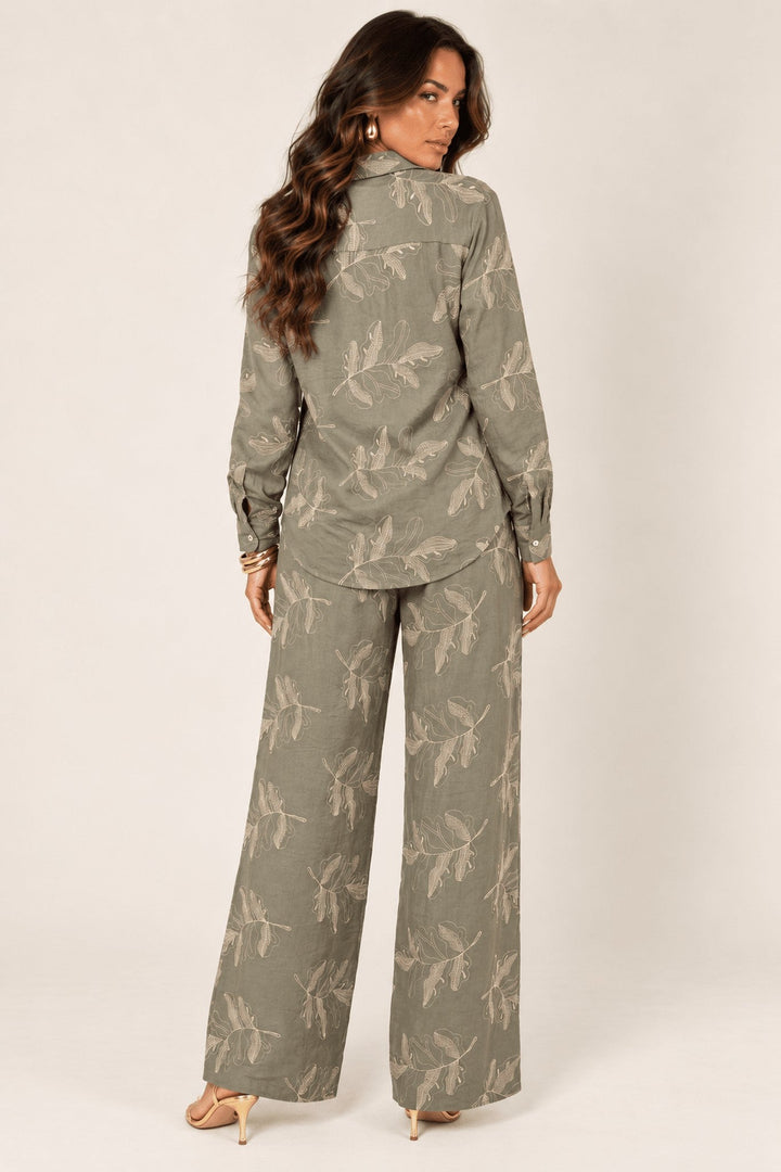 Olive Embroidered Pant Set - STYLED BY ALX COUTUREOutfit Sets
