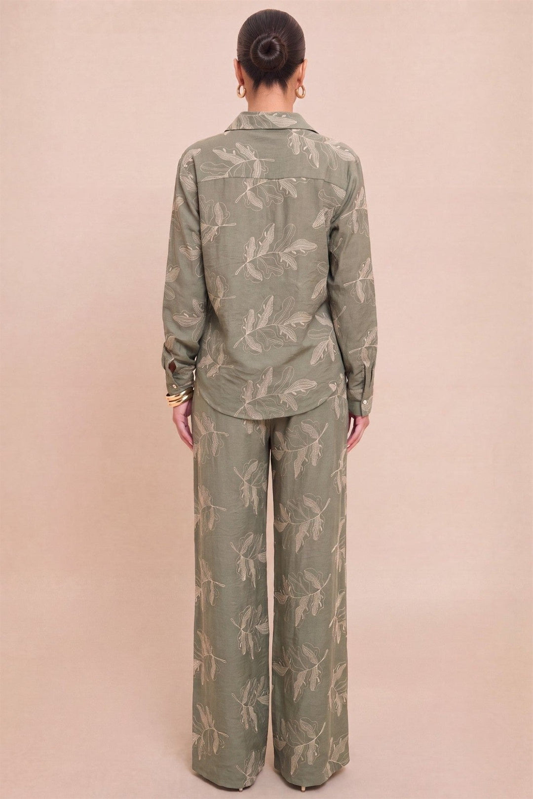 Olive Embroidered Pant Set - STYLED BY ALX COUTUREOutfit Sets