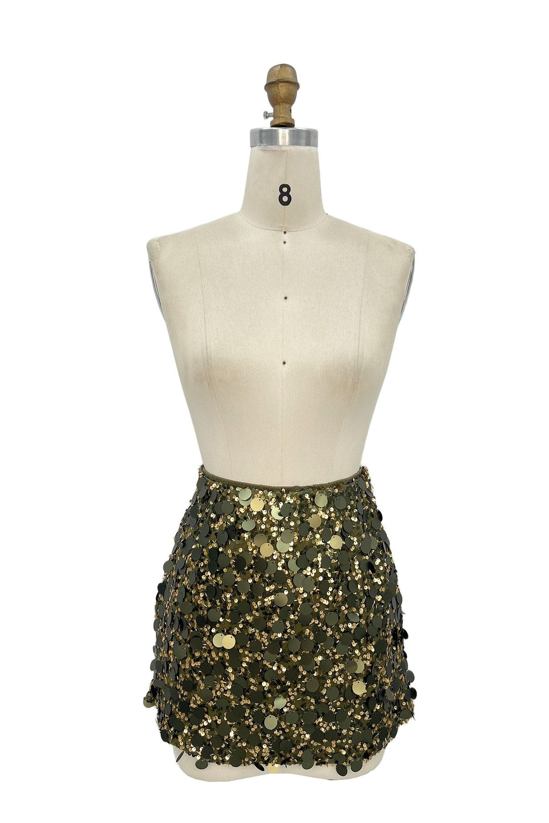 Olive Oversized Paillette Sequin Mini Skirt - STYLED BY ALX COUTURESkirts
