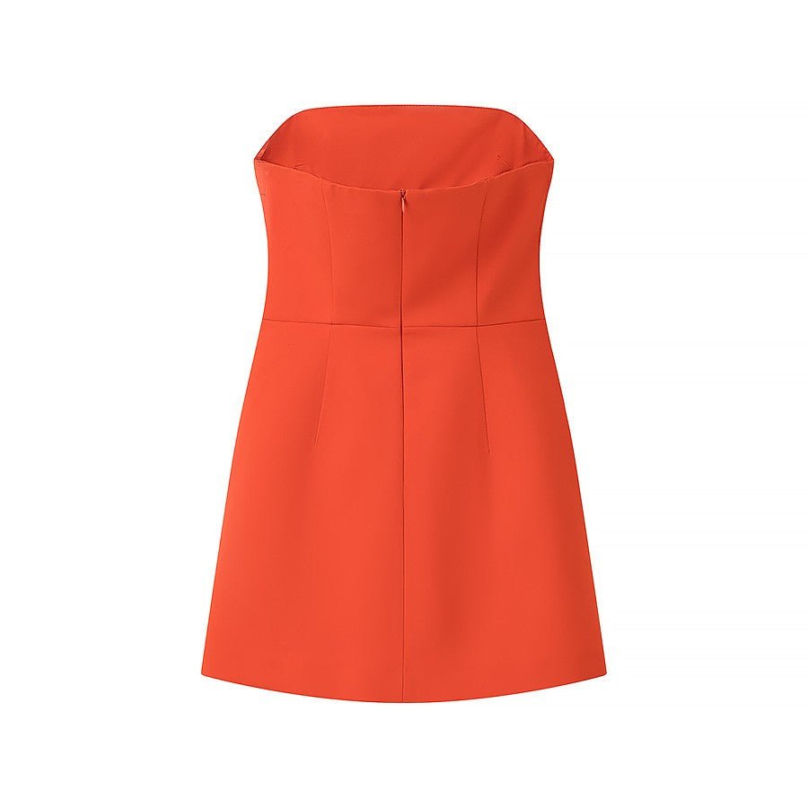 Orange Strapless Mini Dress - STYLED BY ALX COUTUREDresses