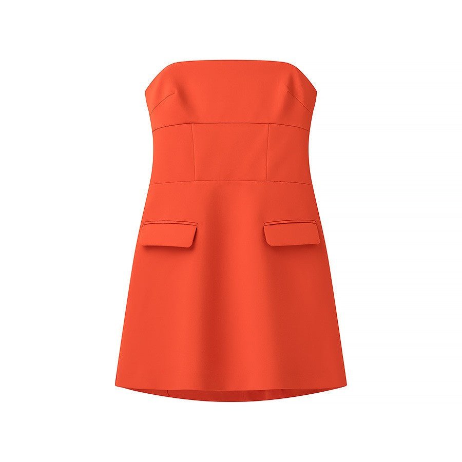 Orange Strapless Mini Dress - STYLED BY ALX COUTUREDresses