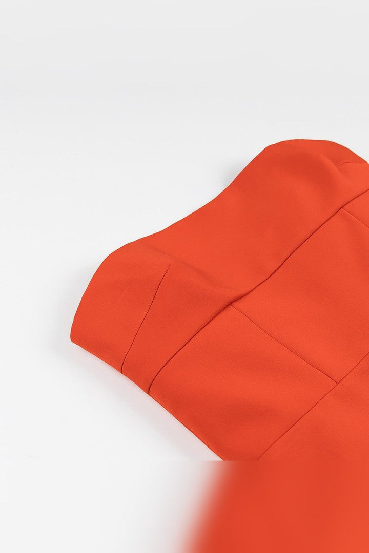 Orange Strapless Mini Party Dress - STYLED BY ALX COUTUREDresses