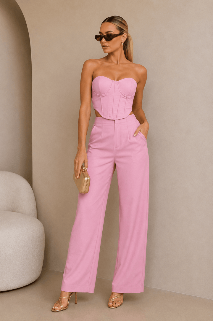 Pink Corset Pant Set - STYLED BY ALX COUTUREOutfit Sets