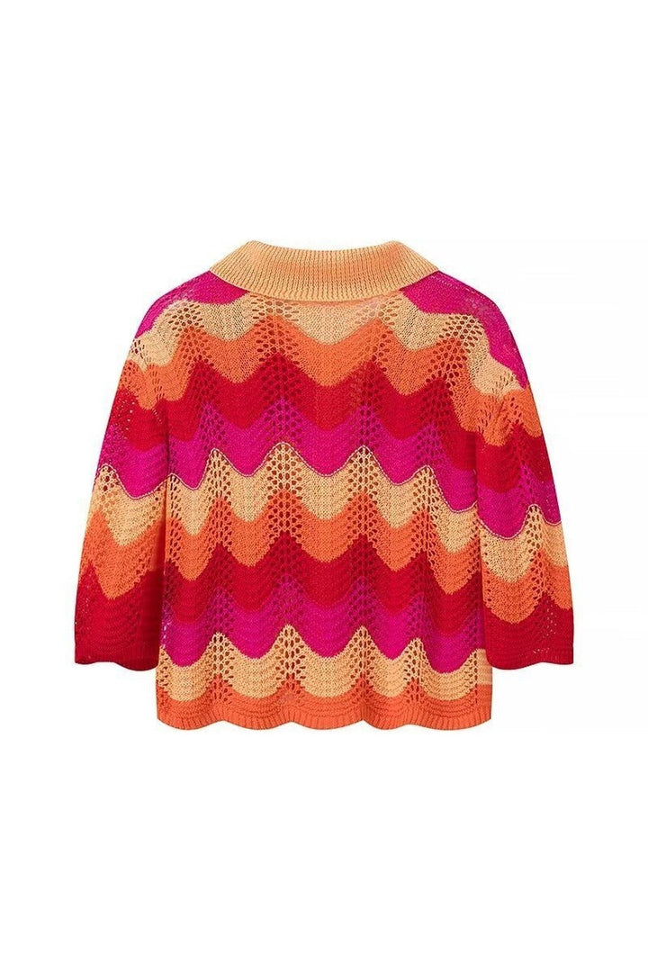 Pink Orange Crochet Skirt Set - STYLED BY ALX COUTUREOutfit Sets