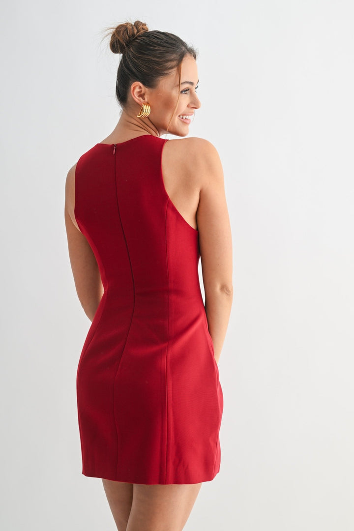 Red Edgeform Keyhole Mini - STYLED BY ALX COUTUREDresses