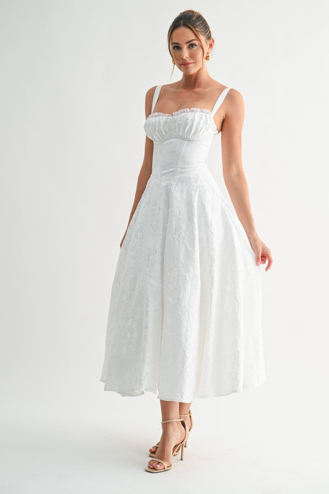 Red Fleur Corset Midi Dress - STYLED BY ALX COUTUREDresses