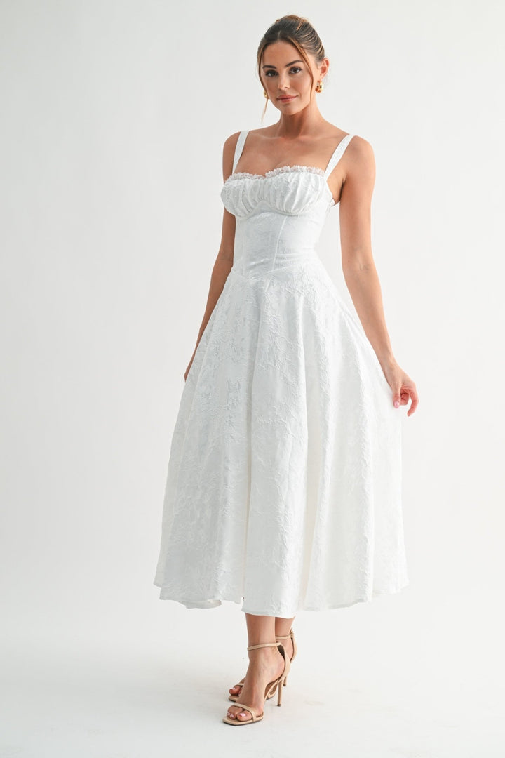 Red Fleur Corset Midi Dress - STYLED BY ALX COUTUREDresses