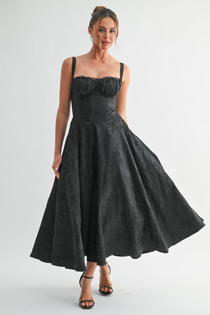 Red Fleur Corset Midi Dress - STYLED BY ALX COUTUREDresses