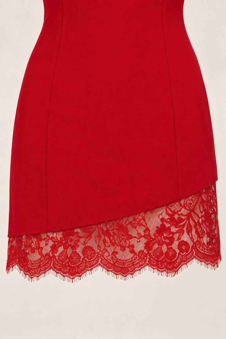 Red Lace Cape Dress Set - STYLED BY ALX COUTUREOutfit Sets