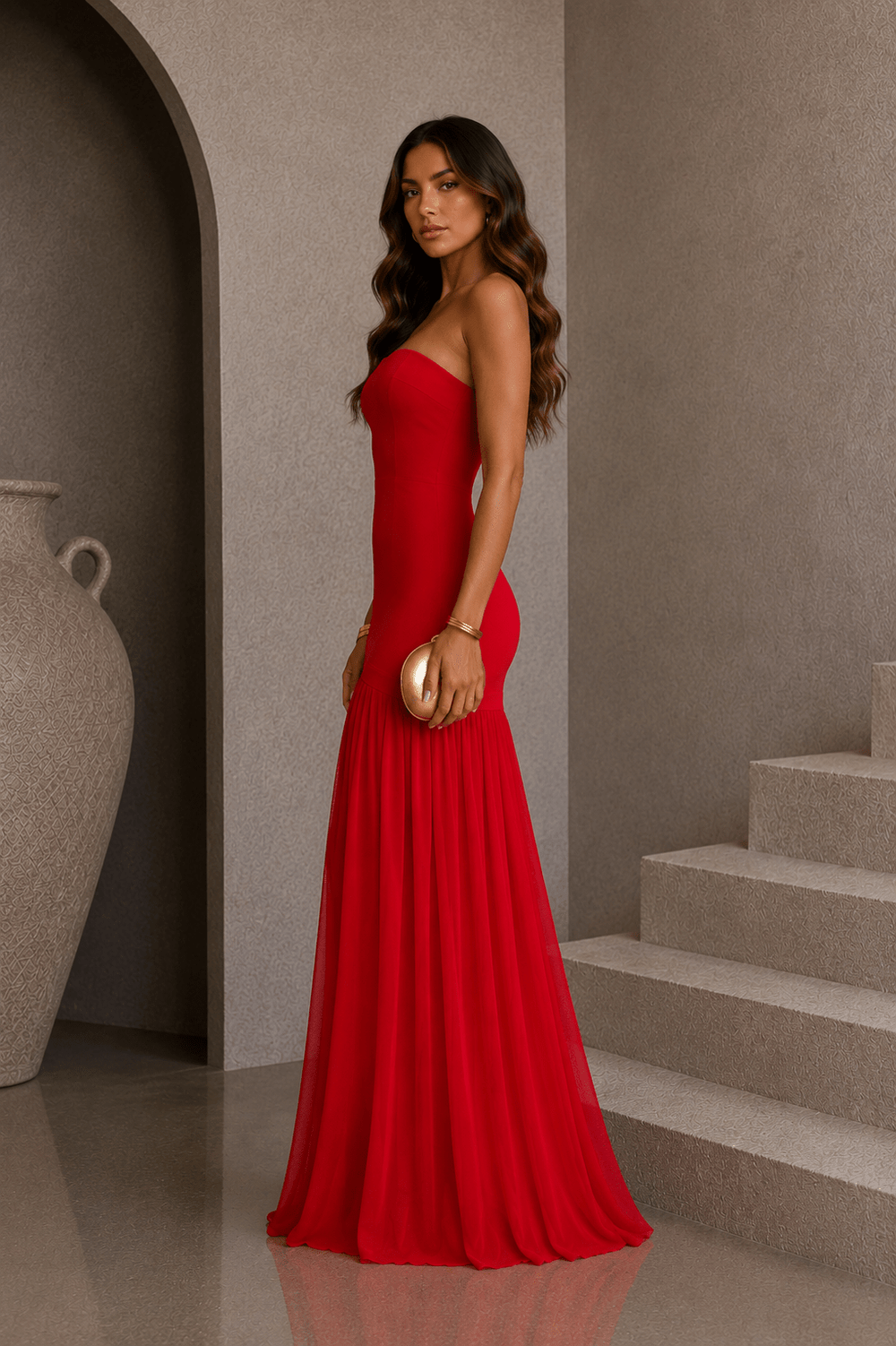 Red Tube Maxi Formal Dress - STYLED BY ALX COUTUREDresses