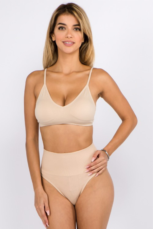 STYLED BY ALX COUTURE MIAMI BOUTIQUE Nude High Waist Tummy Control Thong 