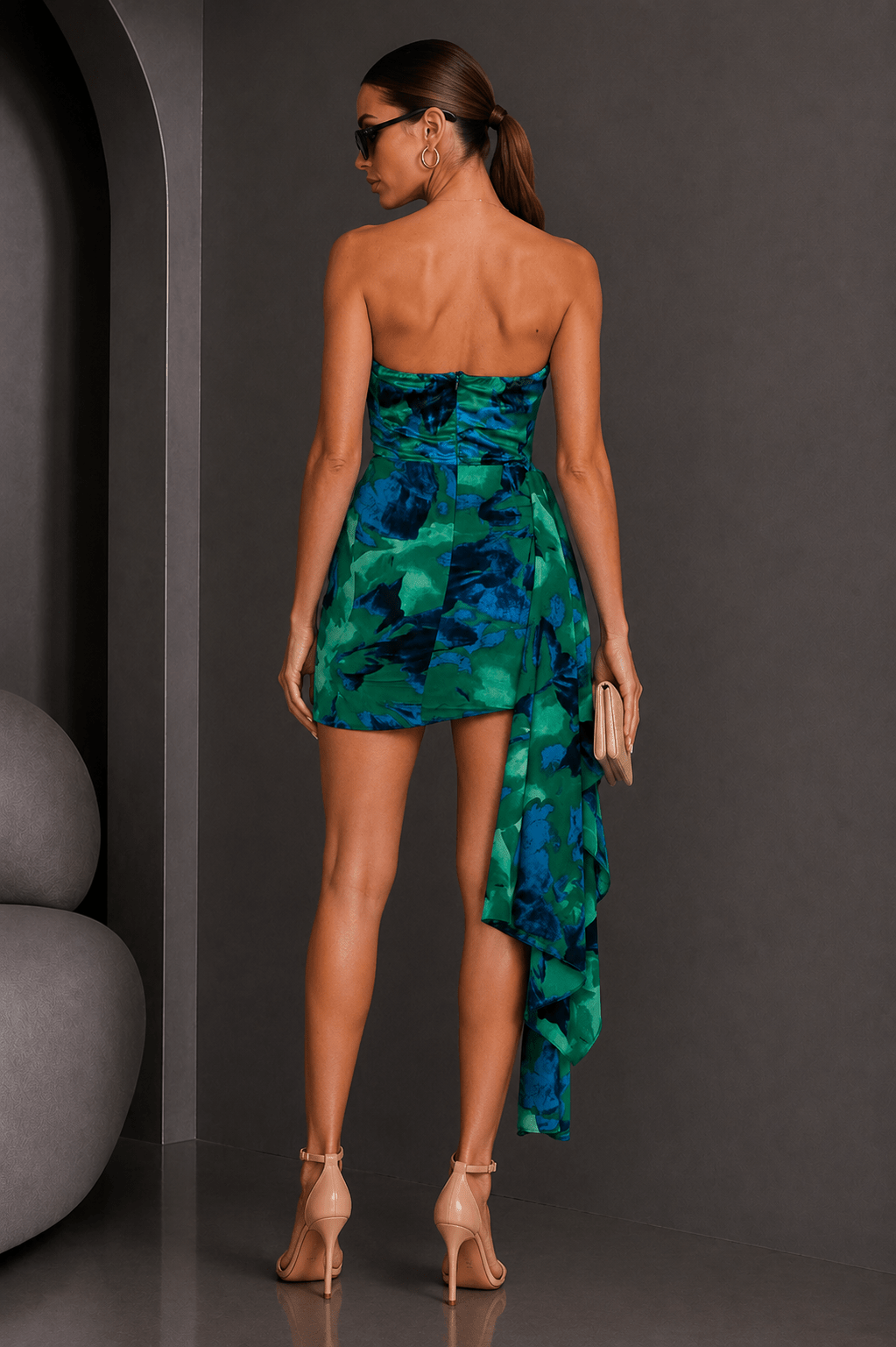 Resort Vacay Strapless Pleat Fishtail Mini Dress - STYLED BY ALX COUTUREDresses
