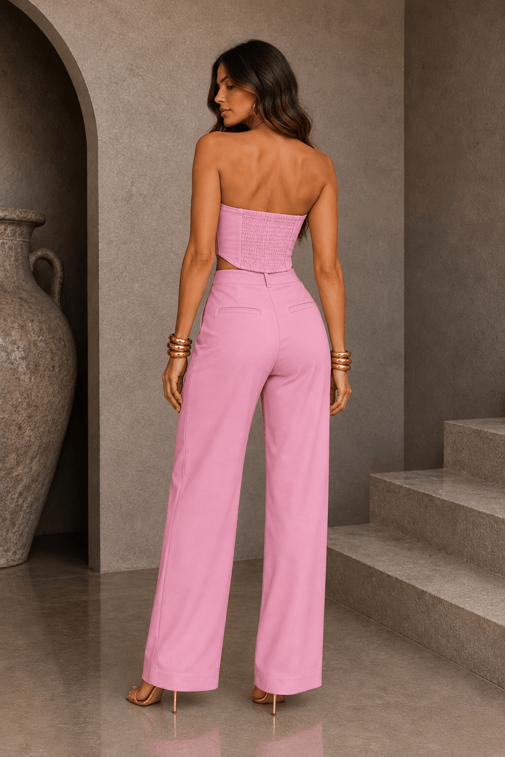 Rose Pink Corset Pant Set - STYLED BY ALX COUTUREOutfit Sets