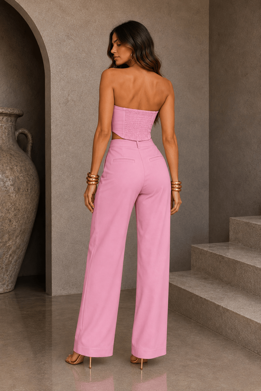 Rose Pink Corset Pant Set - STYLED BY ALX COUTUREOutfit Sets
