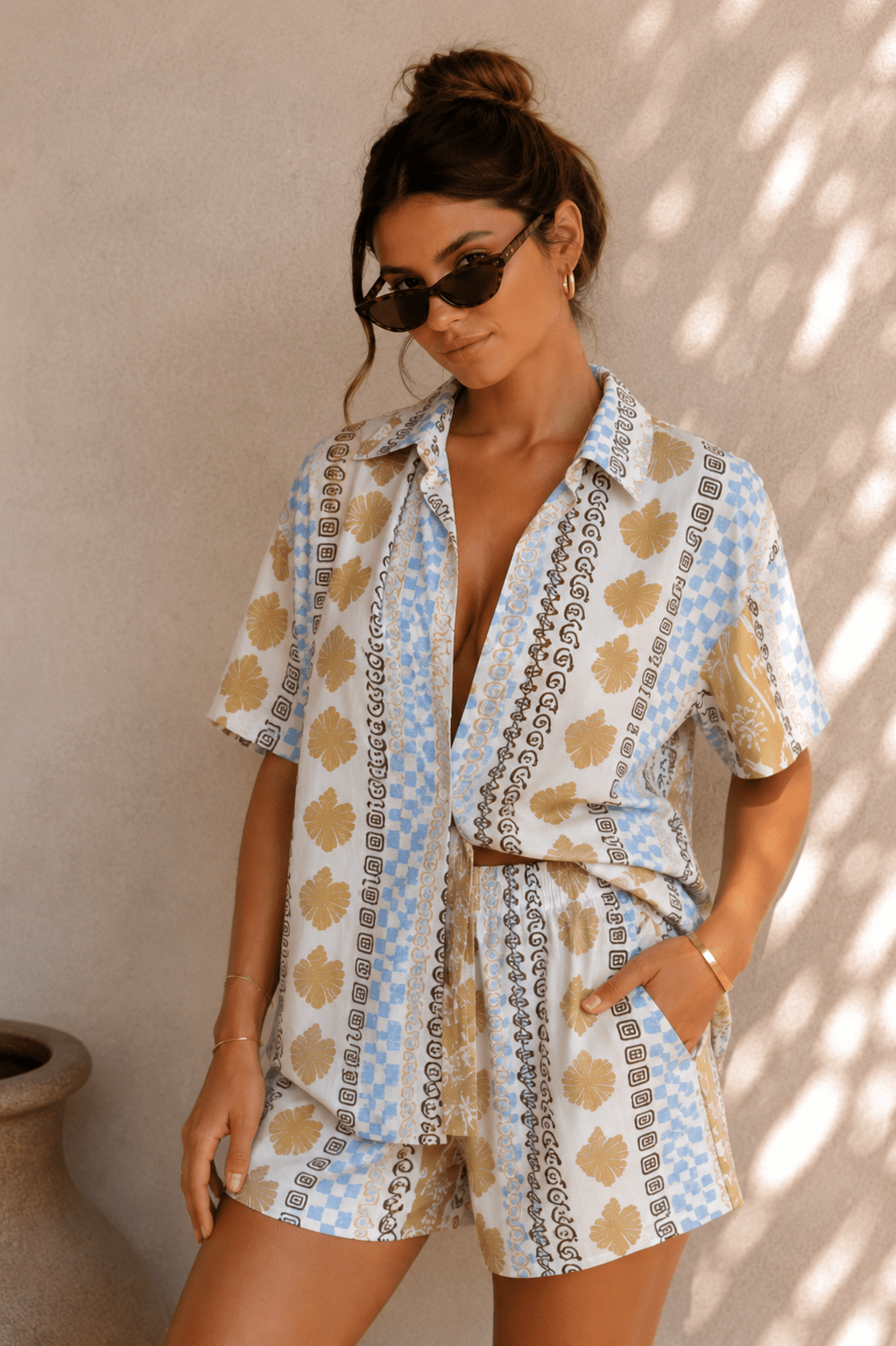 Seashell Button Down Shorts Set - STYLED BY ALX COUTUREOutfit Sets