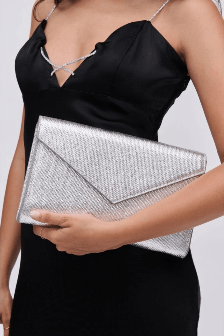 Silver Envelope Clutch - STYLED BY ALX COUTUREhandbags
