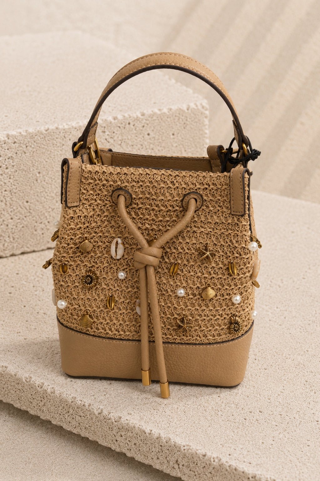 Steve Madden Shell Beaded Bucket Bag - STYLED BY ALX COUTUREhandbags
