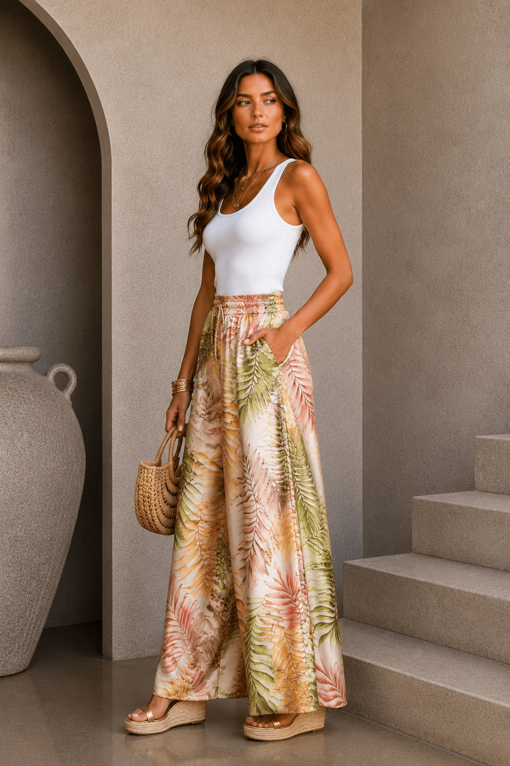 Sunkiss Palm Wide Leg Pants - STYLED BY ALX COUTUREPants