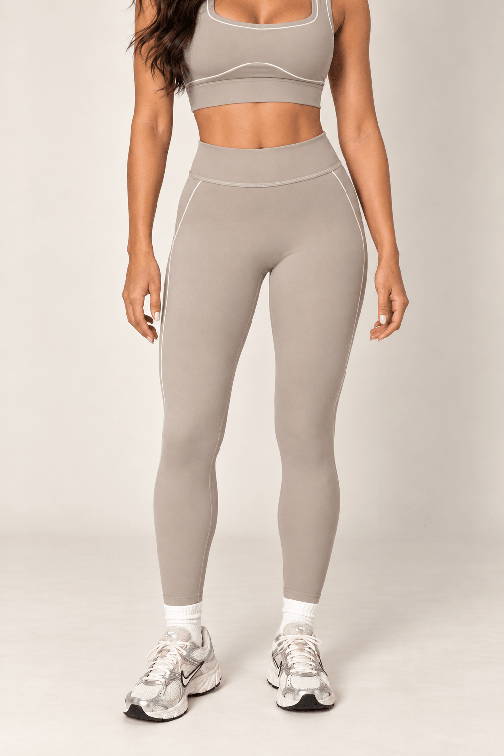 Taupe High Rise Contour Leggings - STYLED BY ALX COUTURELeggings