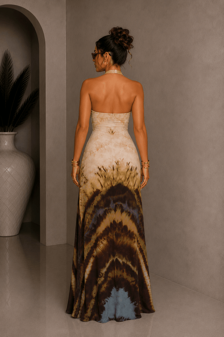 Taupe Ombre Print Maxi Dress - STYLED BY ALX COUTUREDresses