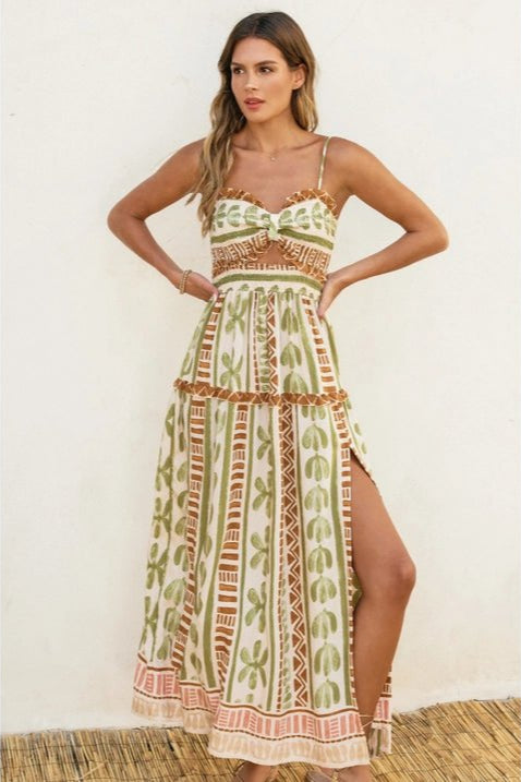 The Bahamas Cutout Smocked Maxi Dress - STYLED BY ALX COUTUREDresses