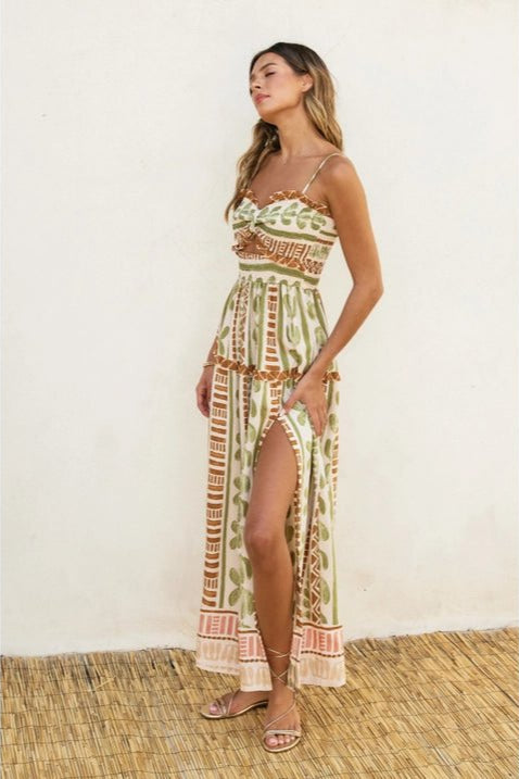 The Bahamas Cutout Smocked Maxi Dress - STYLED BY ALX COUTUREDresses