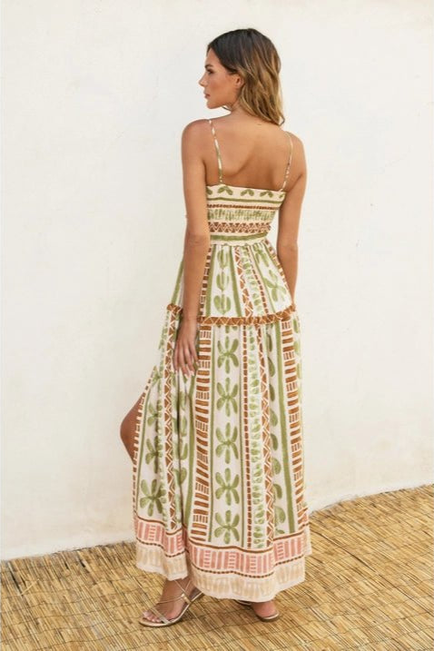 The Bahamas Cutout Smocked Maxi Dress - STYLED BY ALX COUTUREDresses