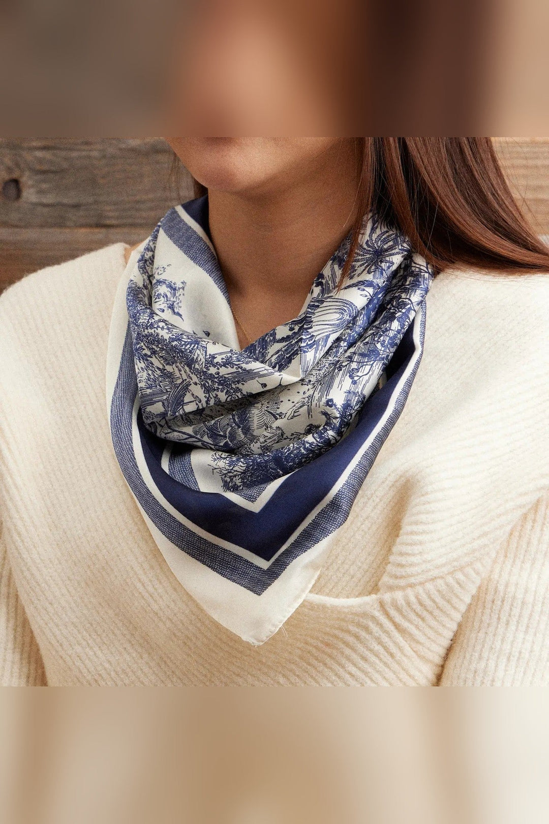 Toile Print Silk Scarf - STYLED BY ALX COUTUREApparel &amp; Accessories