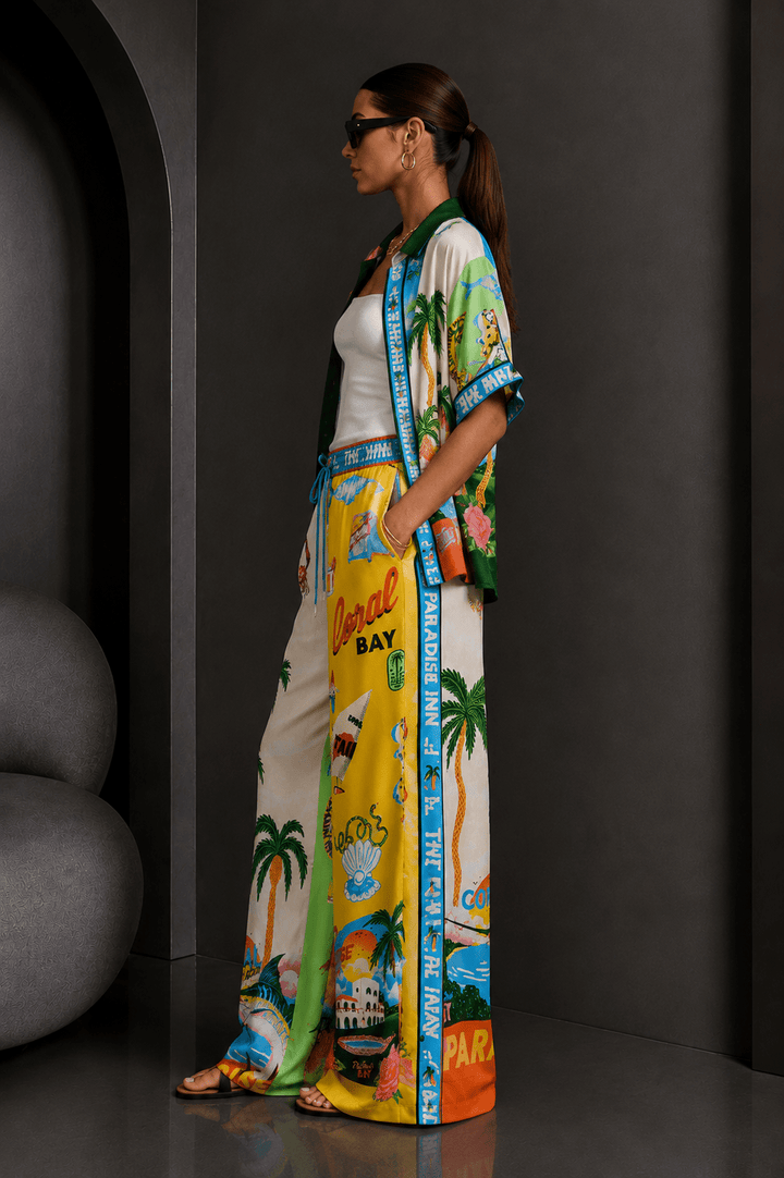 Vacation Printed Button Pant Set - STYLED BY ALX COUTUREOutfit Sets