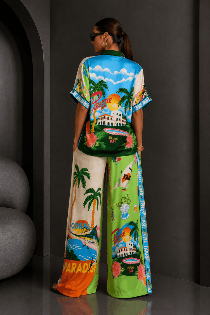 Vacation Printed Button Pant Set - STYLED BY ALX COUTUREOutfit Sets
