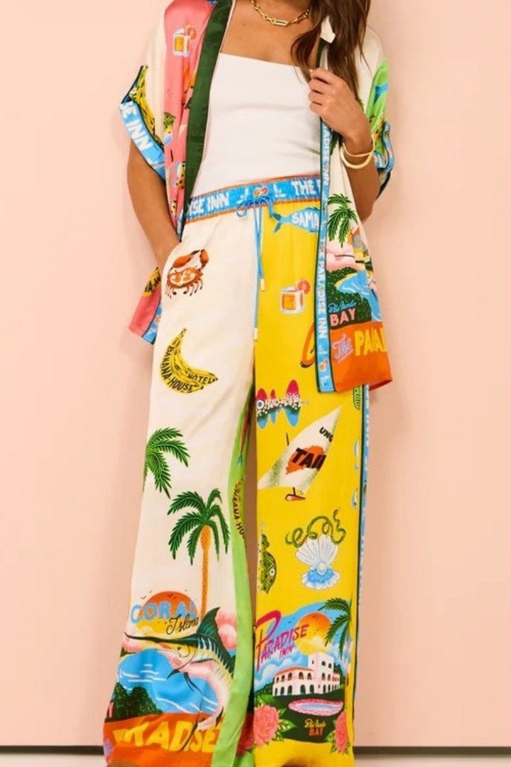 Vacation Printed Short - sleeve Pant Set - STYLED BY ALX COUTUREOutfit Sets