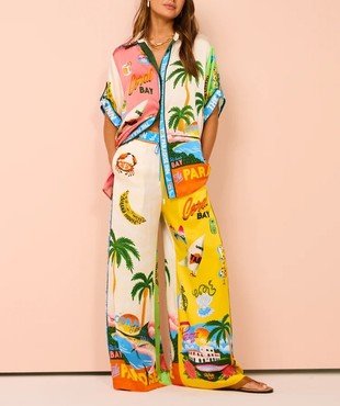Vacation Printed Short - sleeve Pant Set - STYLED BY ALX COUTUREOutfit Sets