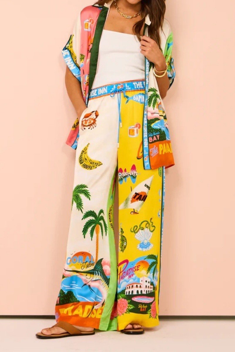 Vacation Printed Short - sleeve Pant Set - STYLED BY ALX COUTUREOutfit Sets
