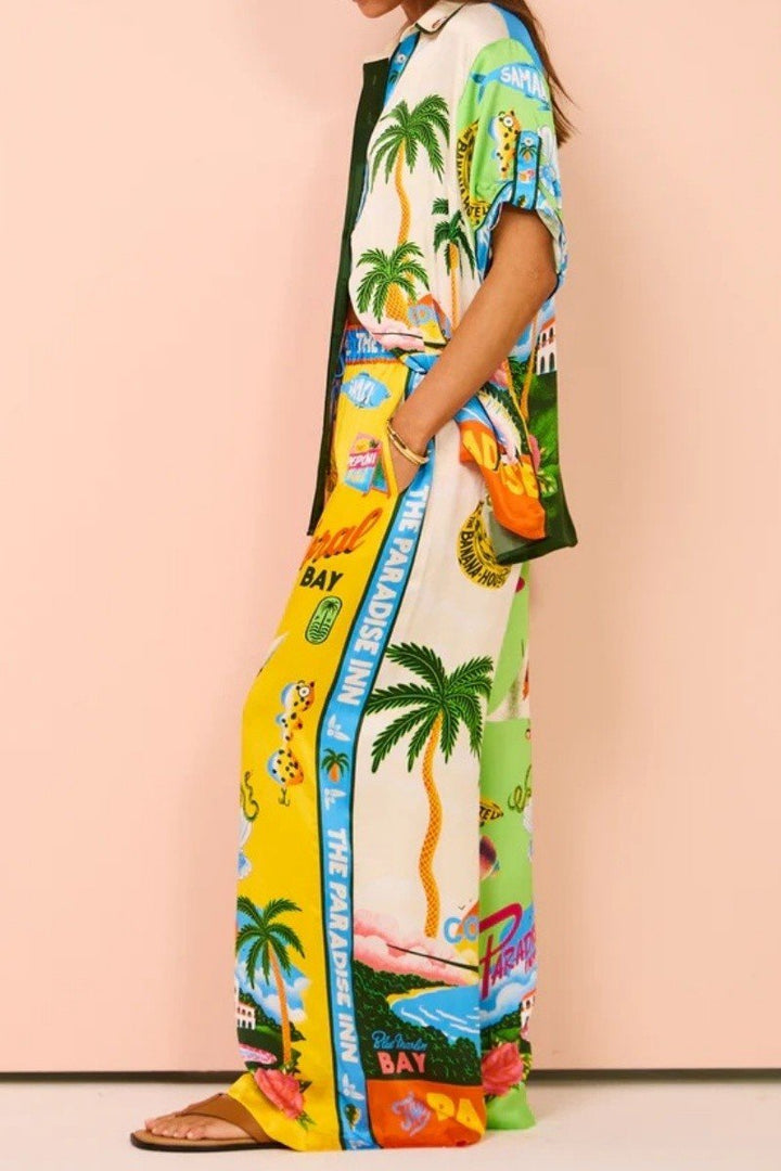 Vacation Printed Short - sleeve Pant Set - STYLED BY ALX COUTUREOutfit Sets