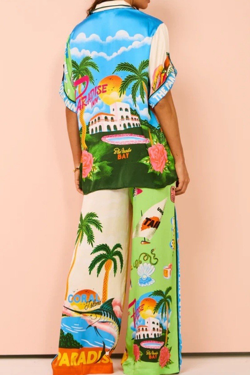 Vacation Printed Short - sleeve Pant Set - STYLED BY ALX COUTUREOutfit Sets